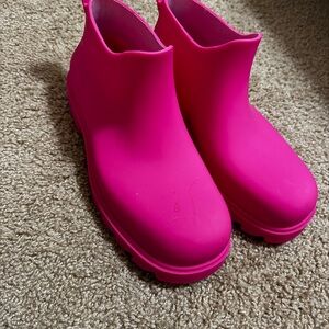 Free People Hot Pink Rain Boots